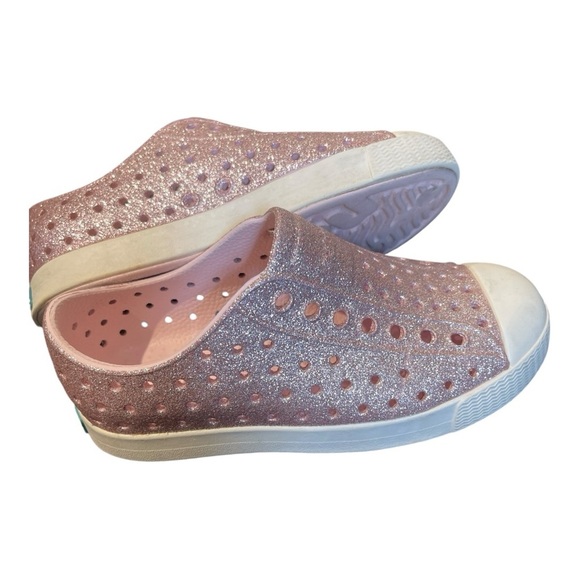 060 Native Jefferson Girls Pink Glitter Slip On Shoes 11 Toddler - Picture 7 of 11